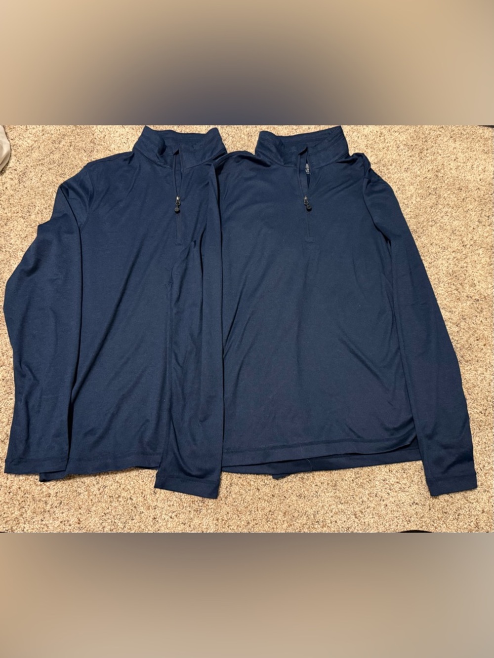Navy Quarter-Zip Pullover Top